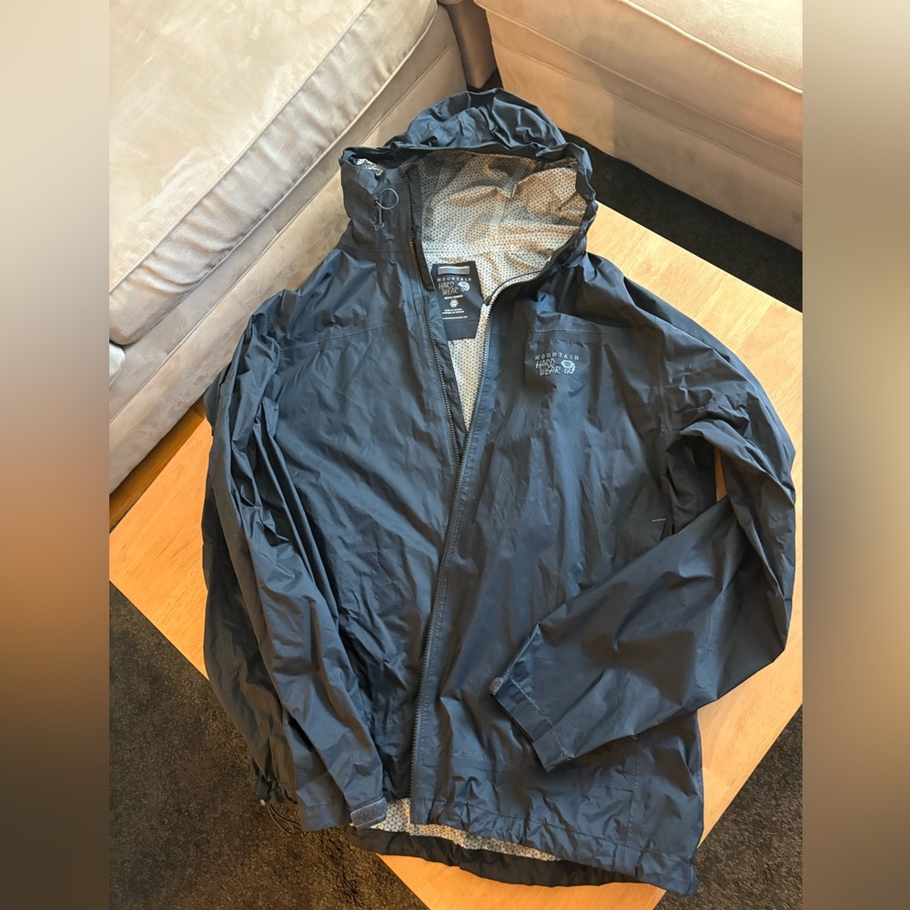 MEN’S MOUNTAIN HARDWEAR HOODED RAIN JACKET 2XL